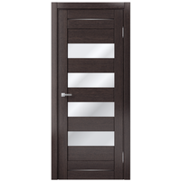 Межкомнатная дверь MDF-Techno Dominika 106 90x200 (дуб серый, стекло лакобель черный) в Бресте