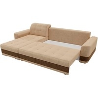 Угловой диван Mebelico Честер 61113 (левый, вельвет, бежевый/коричневый)
