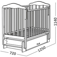 Классическая детская кроватка СКВ-Компани Берёзка New (белый) [126001]