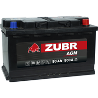 Автомобильный аккумулятор Zubr AGM R+ Турция (80 А·ч)