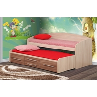 Кровать с выдвижным спальным местом Олмеко Адель-5 80x190 (ясень шимо темный/ясень шимо светлый)