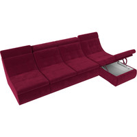 Угловой диван Лига диванов Холидей Люкс модульный раскладной 112631 (микровельвет бордовый)