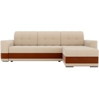 Угловой диван Mebelico Честер 61122 (правый, рогожка, бежевый/коричневый)