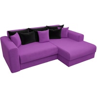 Угловой диван Craftmebel Мэдисон угловой (бнп, вельвет, фиолетовый/черный)