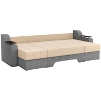 П-образный диван Craftmebel Сенатор (п-образный, н.п.б., рогожка, бежевый/серый)
