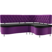 Угловой диван Лига диванов Вегас 105183 (правый, черный/фиолетовый)