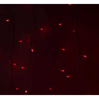Световой дождь Luazon Занавес (пвх черный, 2x3 м, красный) [1080245]