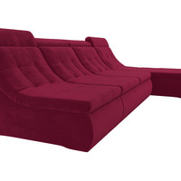 Угловой диван Лига диванов Холидей Люкс модульный раскладной 112631 (микровельвет бордовый)