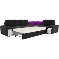 Угловой диван Mebelico Николь 60196 (черный/фиолетовый)