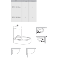 Стеклянная шторка для ванны Ravak Rosa CVSK1 140/150 (серебристый/прозрачное) левая