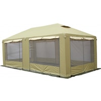 Тент-шатер Митек Пикник-Люкс 4x3 м (хаки/бежевый)