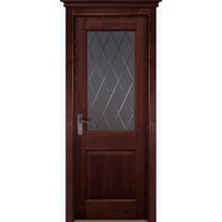 Межкомнатная дверь ОКА Элегия 90x200 (махагон/стекло графит)