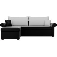 Угловой диван Лига диванов Милфорд 29073 (левый, экокожа, черный/белый)