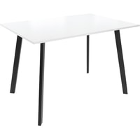 Кухонный стол Listvig Слим 2 110x70 (белый/черный гладкий)