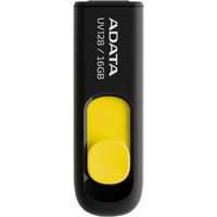 USB Flash ADATA DashDrive UV128 16GB (черный/желтый)