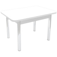 Кухонный стол Solt Роззи 3 №192 с обвязкой (кромка белая/царга белая/ноги белые)