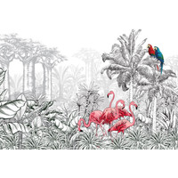 Фотообои ФабрикаФресок Контрастные фламинго и попугаи 284270 (400x270) в Барановичах