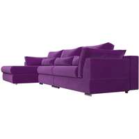 Угловой диван Mebelico Пекин Long 115438L (левый, микровельвет, фиолетовый)
