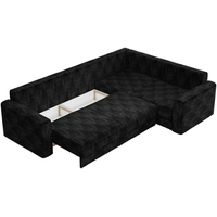 Угловой диван Mebelico Мэдисон Long 59179 (вельвет, черный/фиолетовый)
