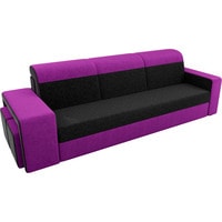 Диван Лига диванов Модена 100197 (микровельвет, черный/фиолетовый)