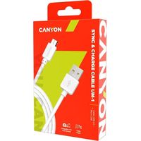 Кабель Canyon UM-1 CNE-USBM1W USB Type-A - microUSB (1 м, белый)