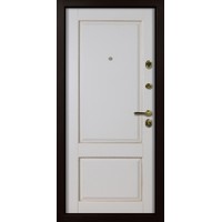 Металлическая дверь Стальная Линия Катрин для квартиры 100 (белый с золотой патиной)