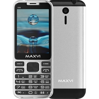 Кнопочный телефон Maxvi X10 (серебристый)