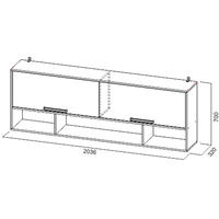 Полка SV-Мебель Грей ФР-10016583 (цемент светлый/белый)