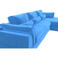 Угловой диван Mebelico Пекин Long 115425 (правый, велюр, голубой)