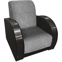 Интерьерное кресло Асмана Антуан-1 (рогожка серая/кожзам чер.)