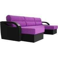 П-образный диван Лига диванов Форсайт 100822 (фиолетовый/черный)