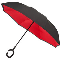 Зонт-трость Impliva RU-6-PMS Black 6C/PMS199C (черный/красный)
