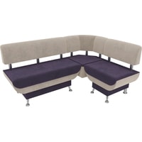 Угловой диван Mebelico Альфа 106937 (правый, фиолетовый/бежевый)