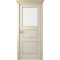 Межкомнатная дверь Belwooddoors Ковентри 220x60 см (стекло, эмаль, жемчуг/золото/мателюкс 47)
