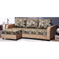 Угловой диван Домовой Визит-7 (угловой, коричневый/бежевый)