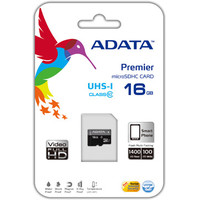 Карта памяти ADATA Premier microSDHC UHS-I (Class 10) 16GB (AUSDH16GUICL10-R)
