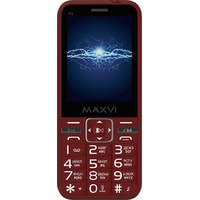 Кнопочный телефон Maxvi P3 (винный красный)
