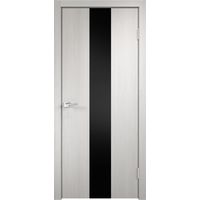 Межкомнатная дверь Velldoris Smart Z2 (белый дуб, черное стекло)