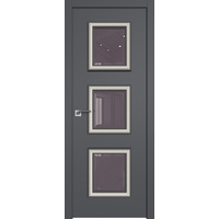 Межкомнатная дверь ProfilDoors 65SMK (серый матовый, стекло кварц, белая патина)