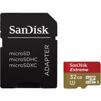 Карта памяти SanDisk Extreme microSDHC 32GB UHS-I U3 (SDSDQXL-032G-GA4A)