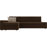 Угловой диван Лига диванов Версаль 29472 (левый, микровельвет, коричневый)