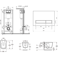 Унитаз подвесной Lavinia Boho Relfix Bell Pro Rimless 6 в 1 77050123 (матовый пластик)