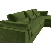 Угловой диван Mebelico Пекин Long 115434 (правый, микровельвет, зеленый)