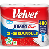 Бумажные полотенца Velvet Jumbo Duo 2 слоя (2 рулона)
