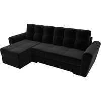 Угловой диван Лига диванов Амстердам 28228 (левый, микровельвет, черный)