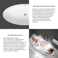 Ванна Wellsee Grand Prix 186x88,5 202010448 (отдельностоящая ванна белый глянец с худ. изображением, экран, ножки, сифон-автомат хром)