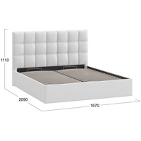 Кровать Трия Эмбер универсальный тип 1 с ПМ 160x200 (экокожа белый Polo)