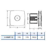 Осевой вентилятор CATA X-MART 12 Inox T