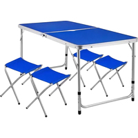 Стол со стульями Bison C-4-60*120-WT (синий)