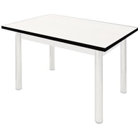 Кухонный стол Solt СТД-12 с обвязкой (белый/кромка черная/ноги белые)
